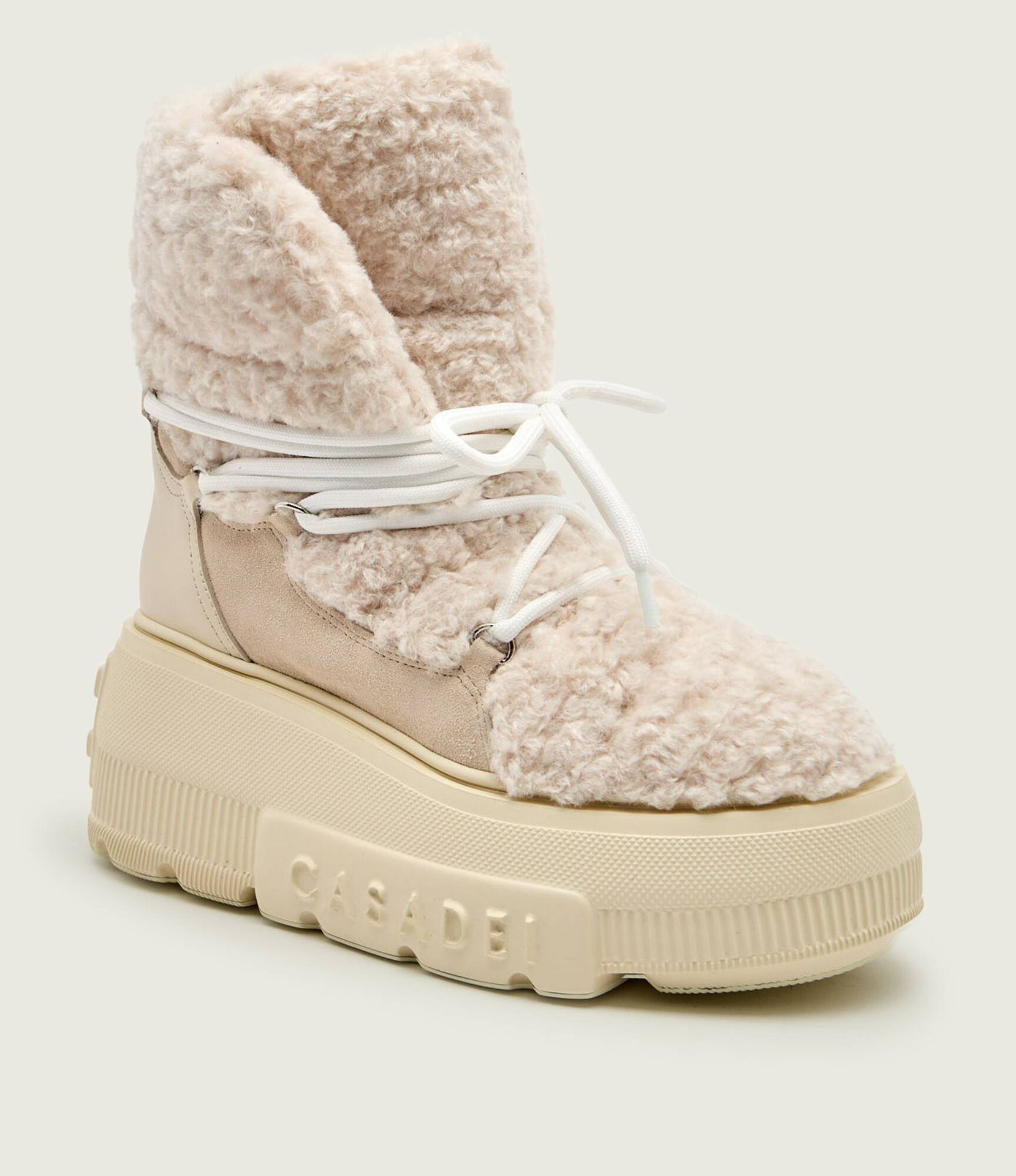 Casadei Śniegowce Senales shearling zamsz