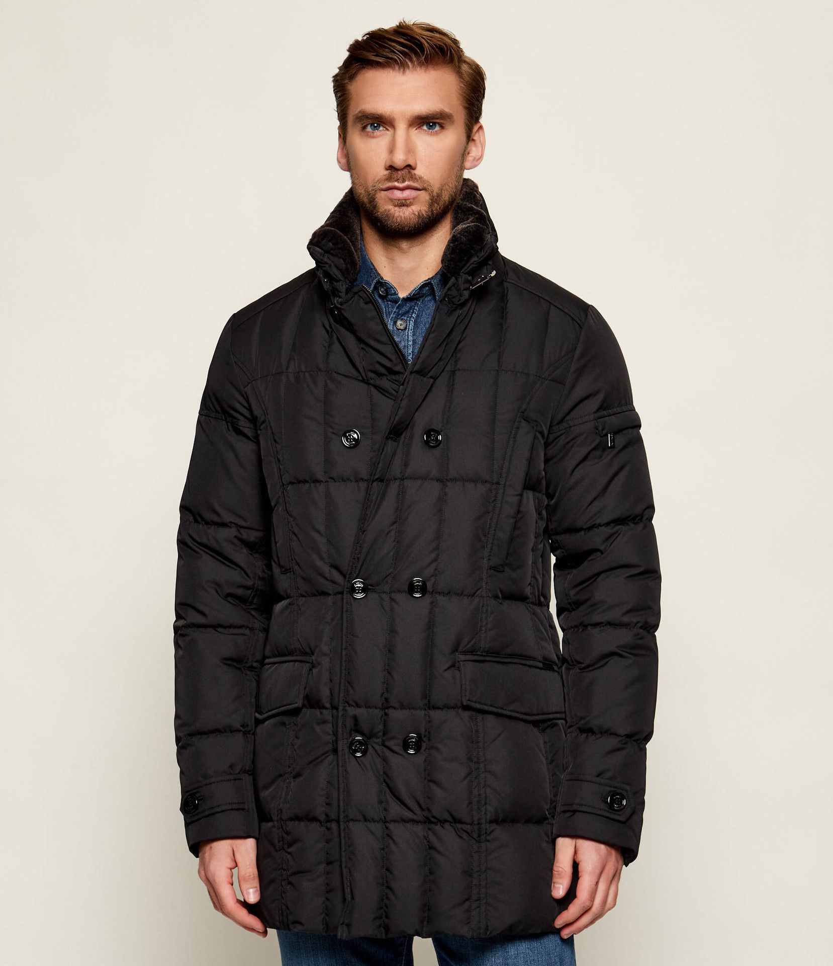 MooRER Puchowa kurtka MORRIS-KM Slim Fit z dodatkiem wełny