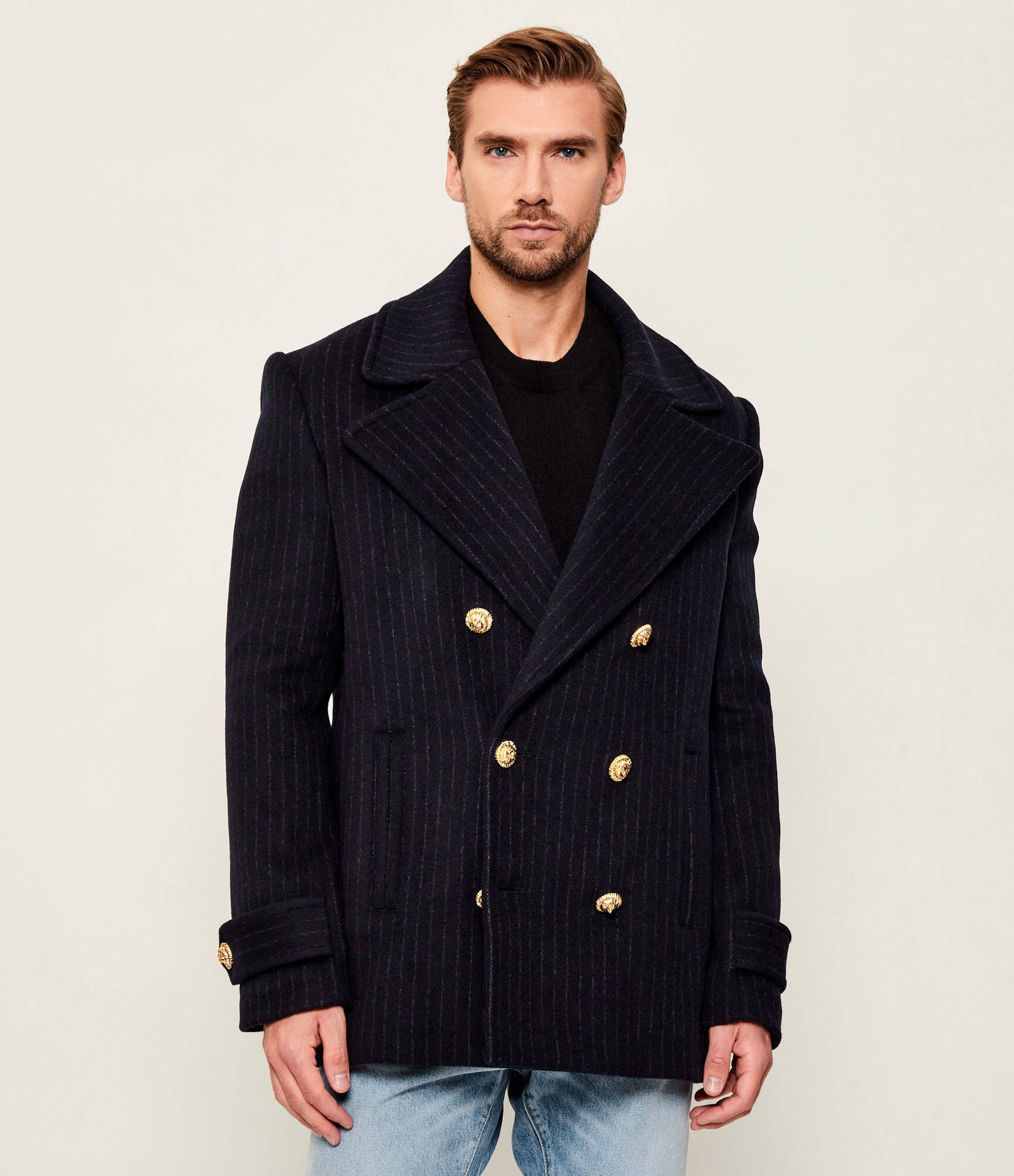 Balmain Wełniany płaszcz