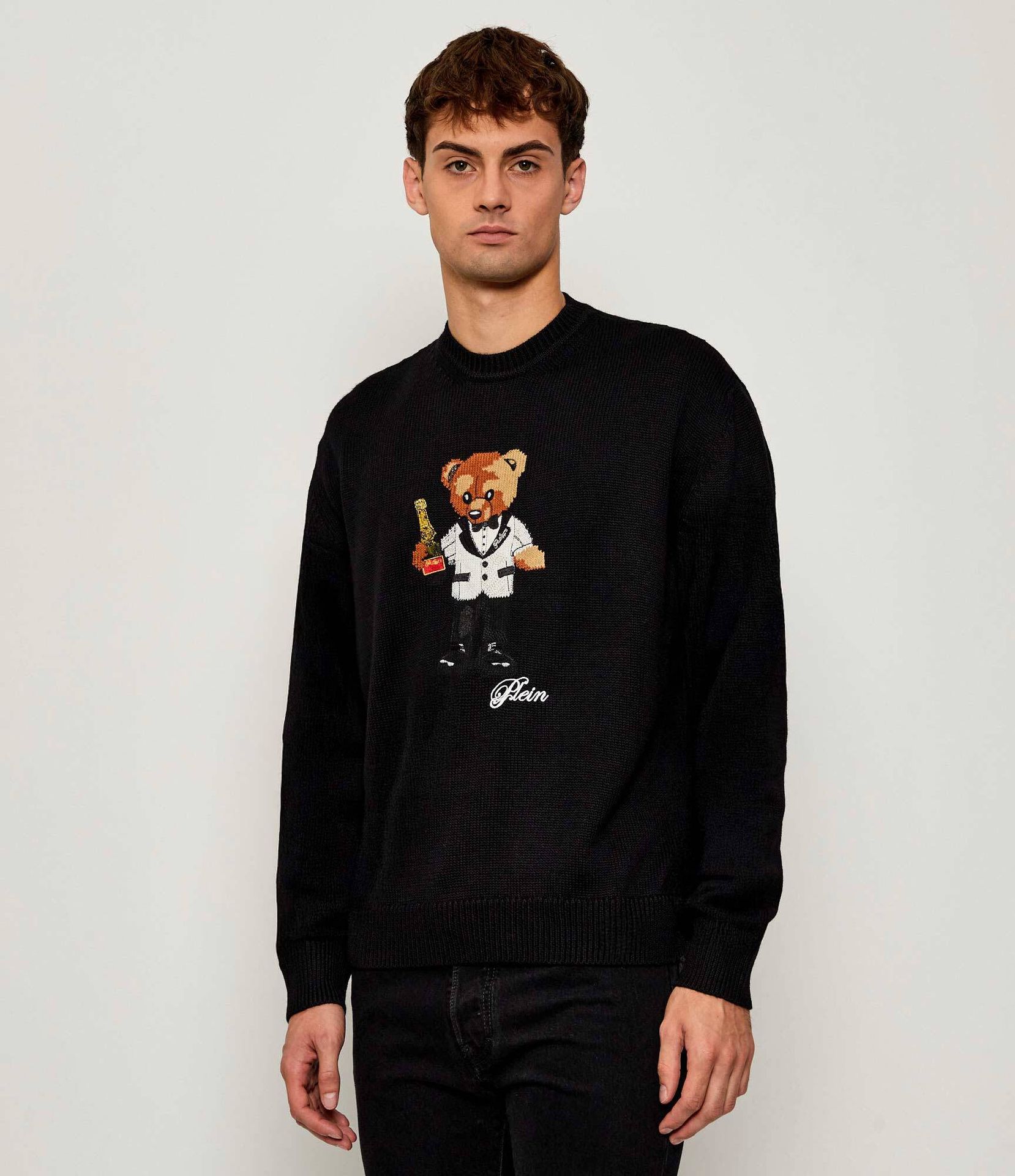 Philipp Plein Sweter Teddy Bear Regular Fit z dodatkiem wełny