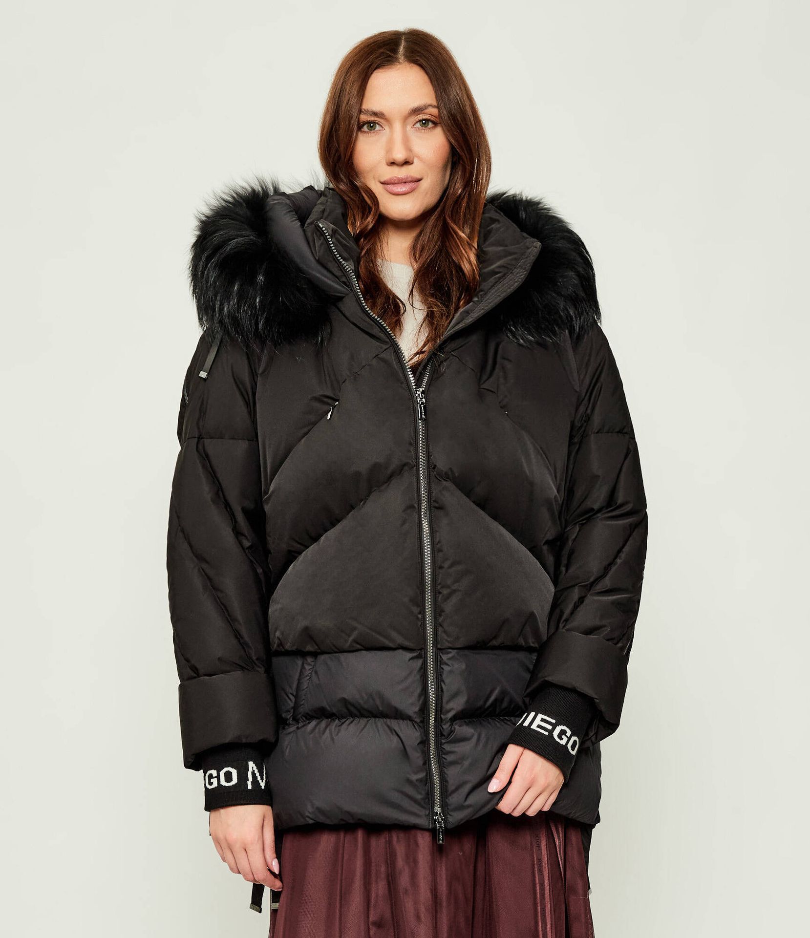 Diego M Puchowa kurtka Oversize fit z dodatkiem wełny