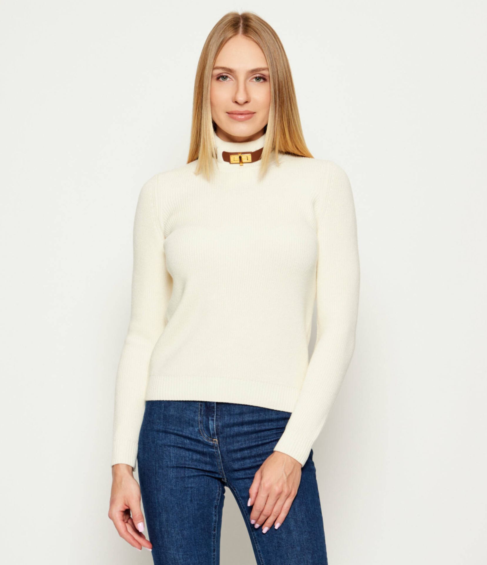 Elisabetta Franchi Golf Slim Fit z dodatkiem wełny