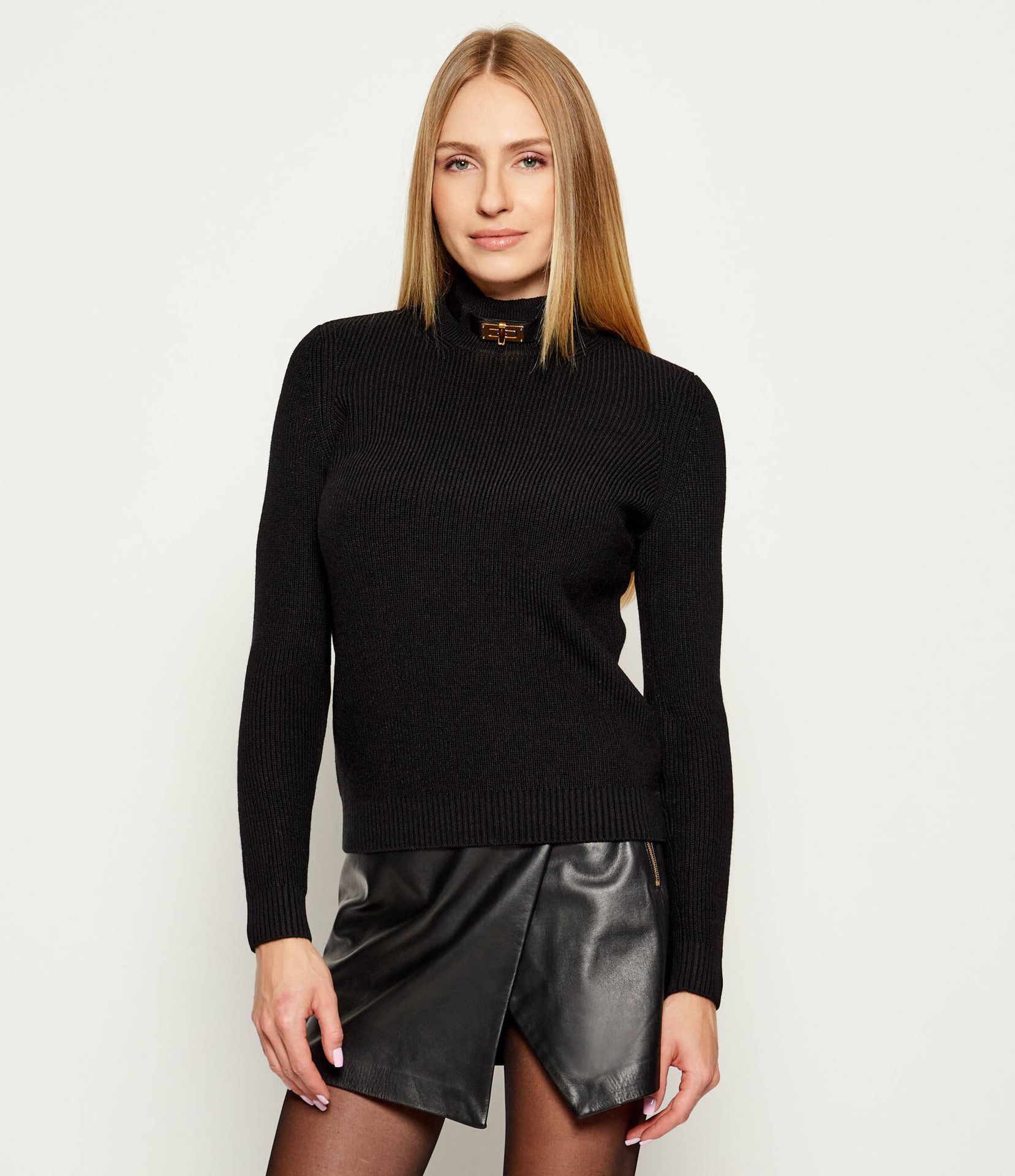 Elisabetta Franchi Golf Slim Fit z dodatkiem wełny