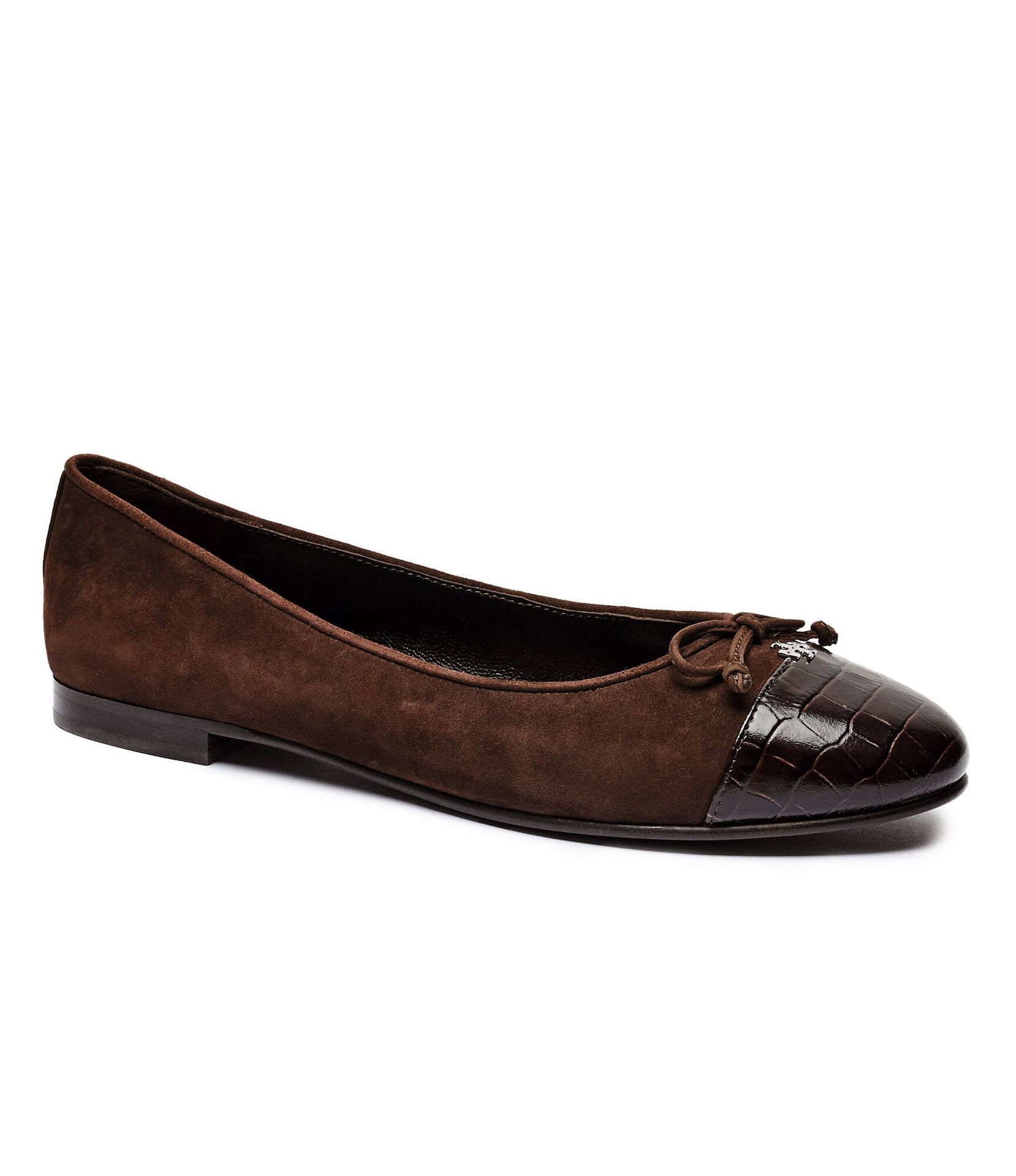 TORY BURCH Baleriny CAP-TOE zamsz