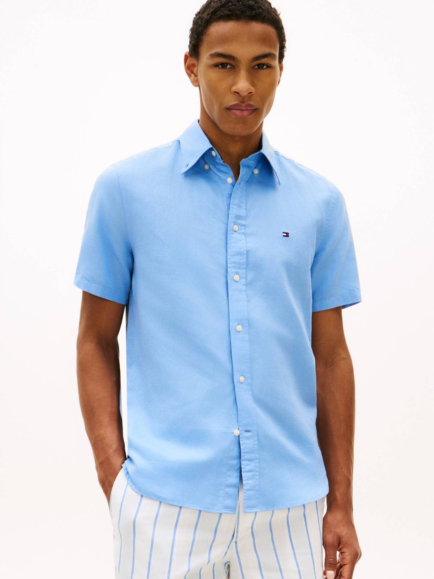 Tommy Hilfiger Koszula Regular Fit z dodatkiem lnu