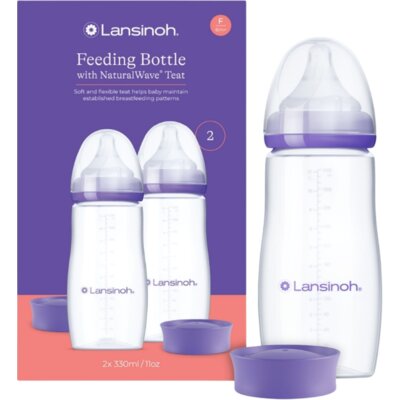 Butelka LANSINOH NaturalWave Teat 330 ml Przezroczysto-fioletowy (2 szt.)