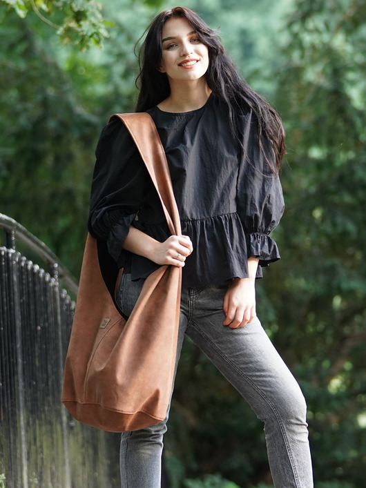 Ruda torba hobo w stylu boho / vegan