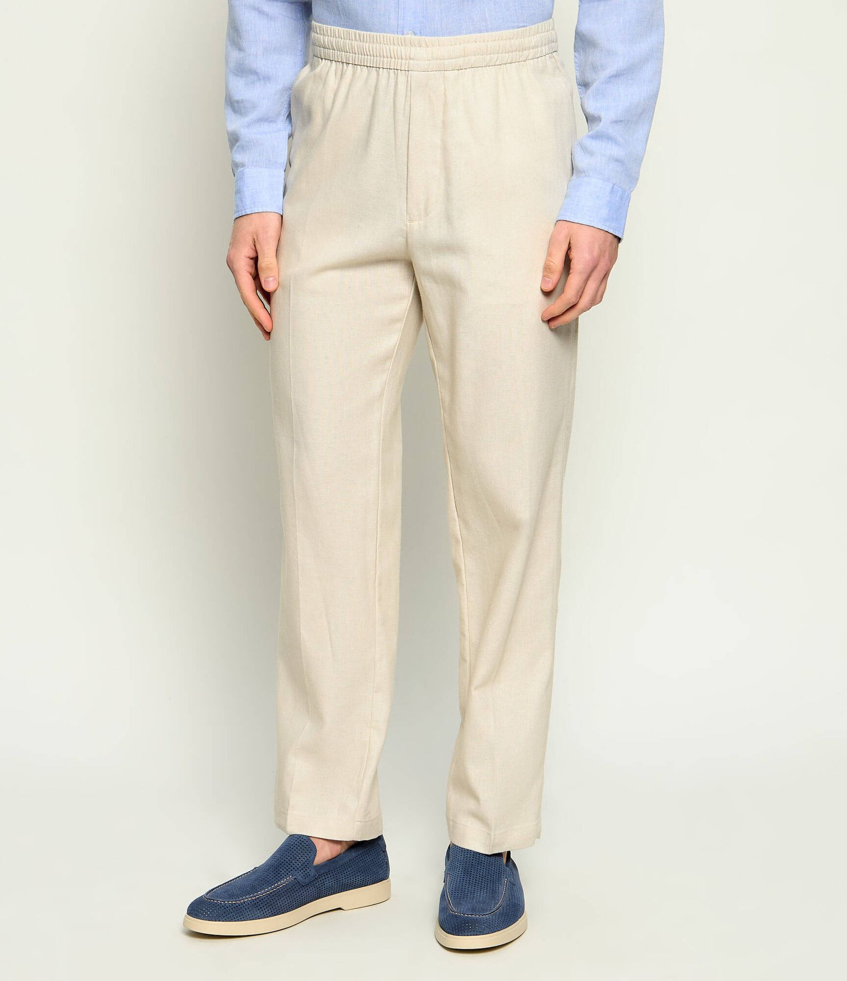 Calvin Klein Lniane spodnie Straight fit
