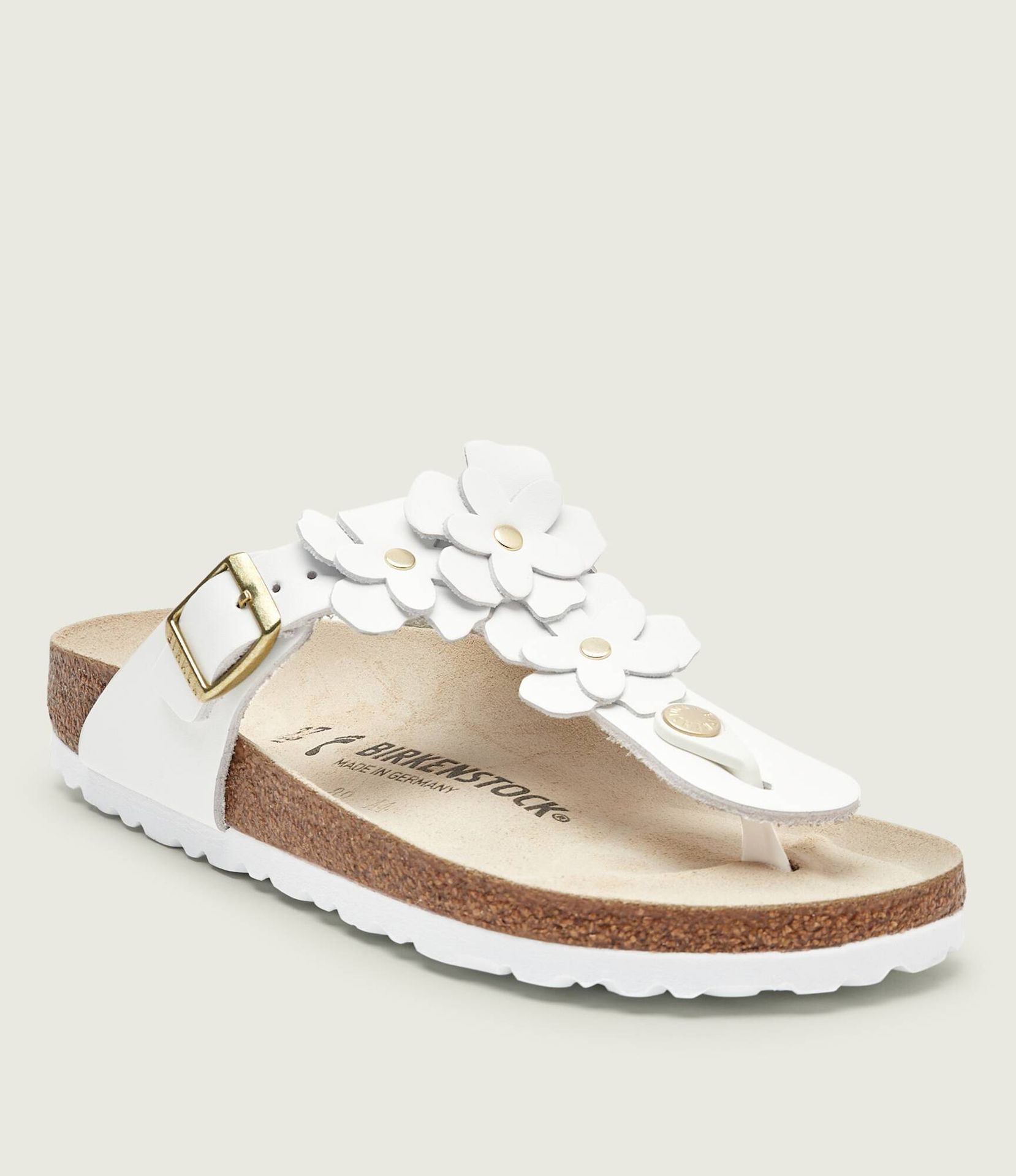 Birkenstock Japonki Gizeh Flowers narrow fit skóra