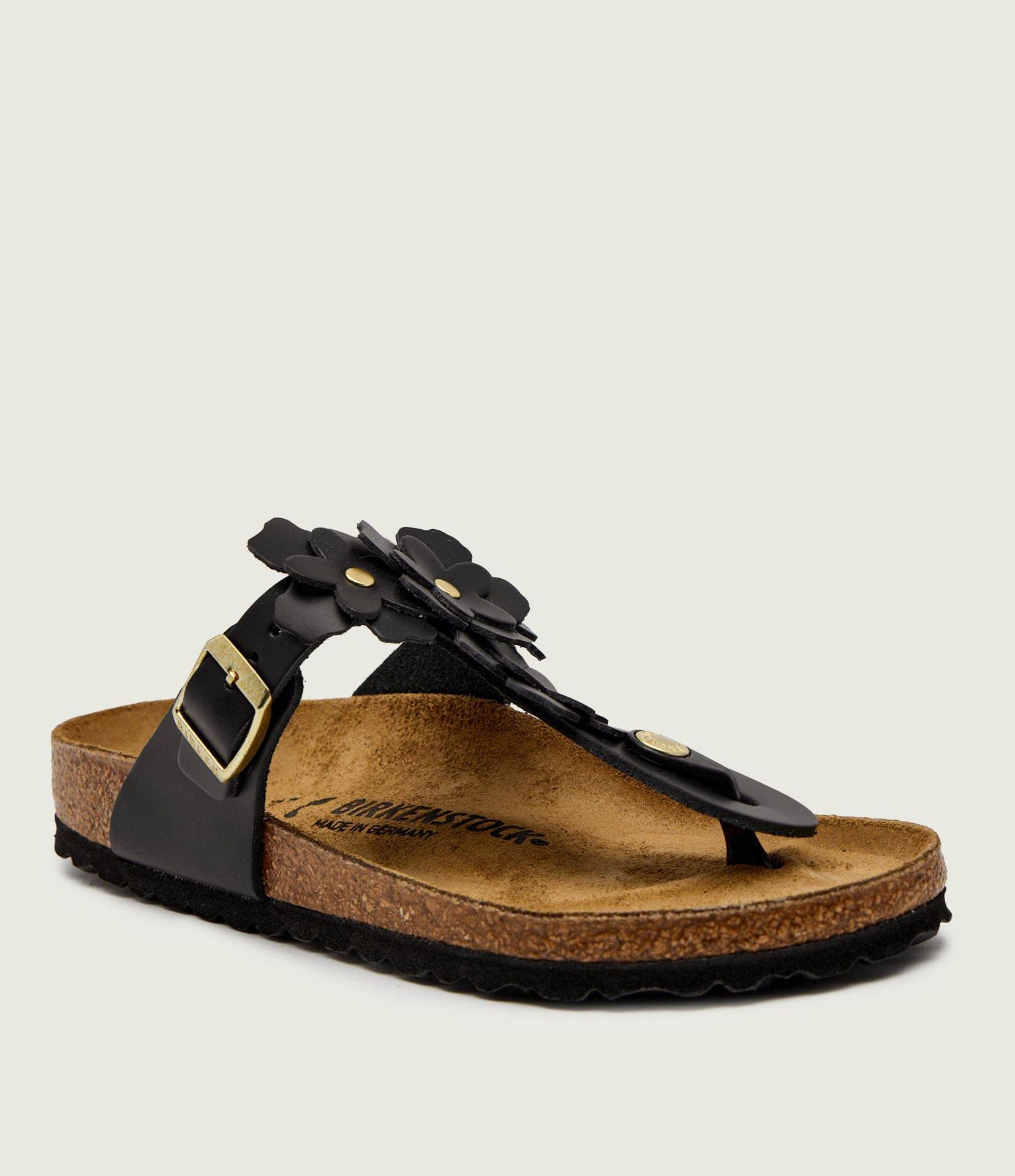 Birkenstock Skórzane japonki Gizeh Flowers narrow fit