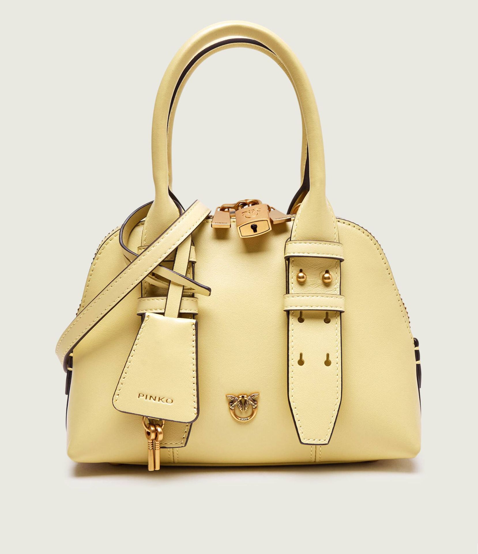 Pinko Skórzany kuferek BOWLING BAG ZIP MINI