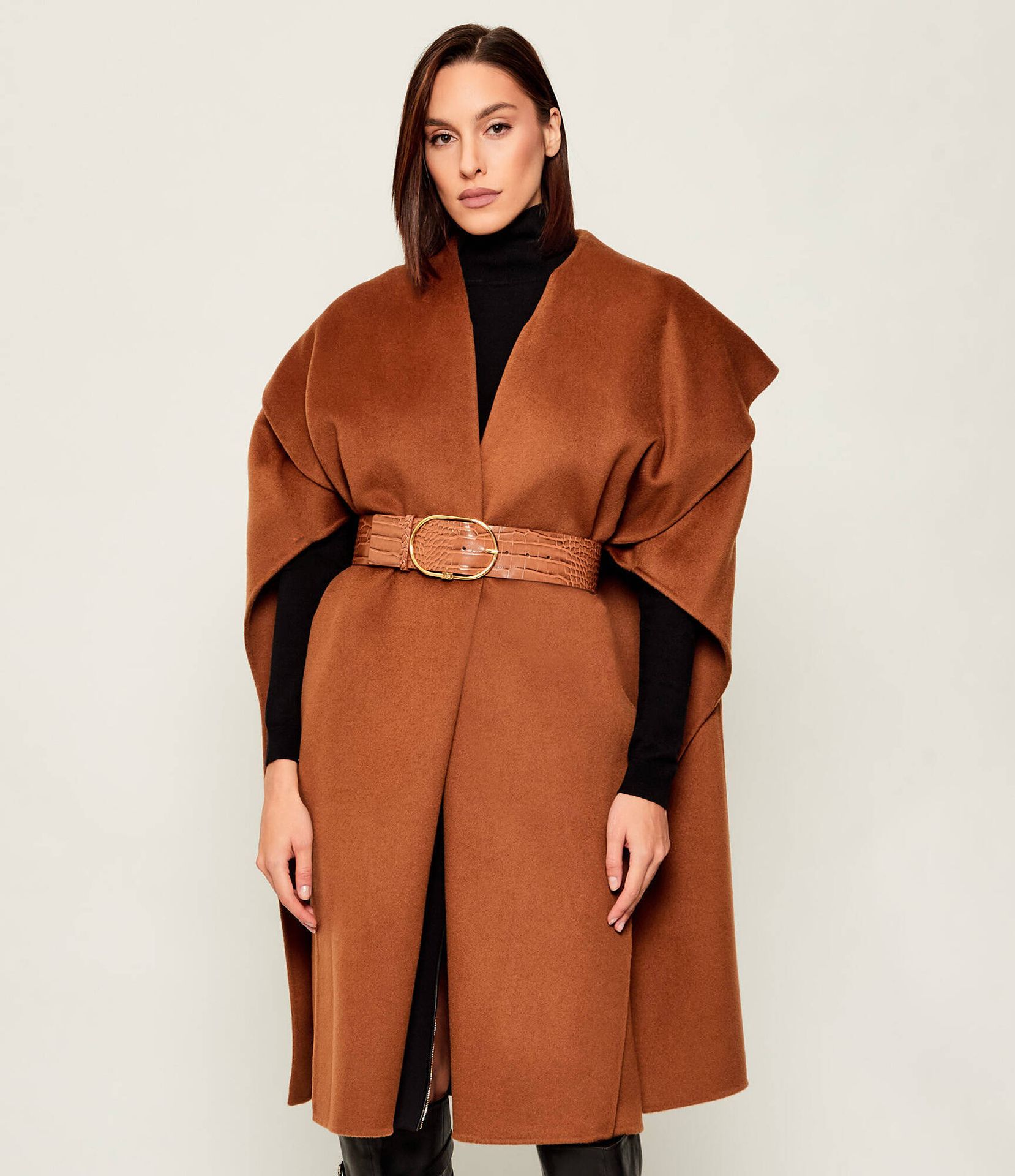 Elisabetta Franchi Wełniane ponczo Oversize fit
