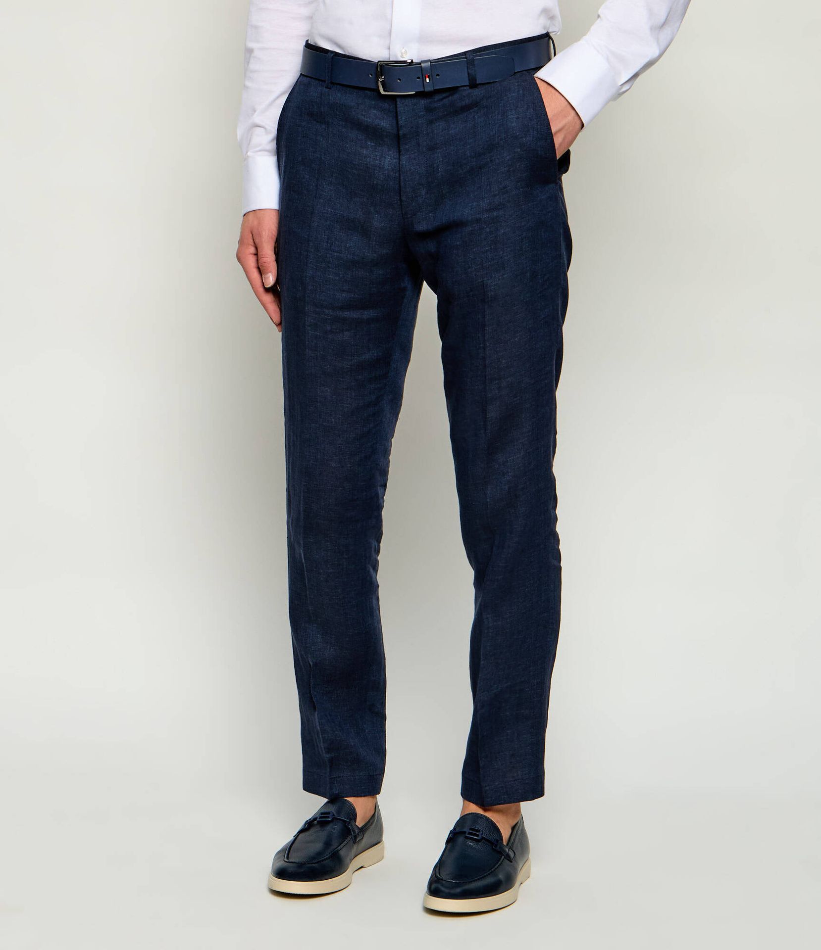 Joop! Lniane spodnie chino Hank Slim Fit