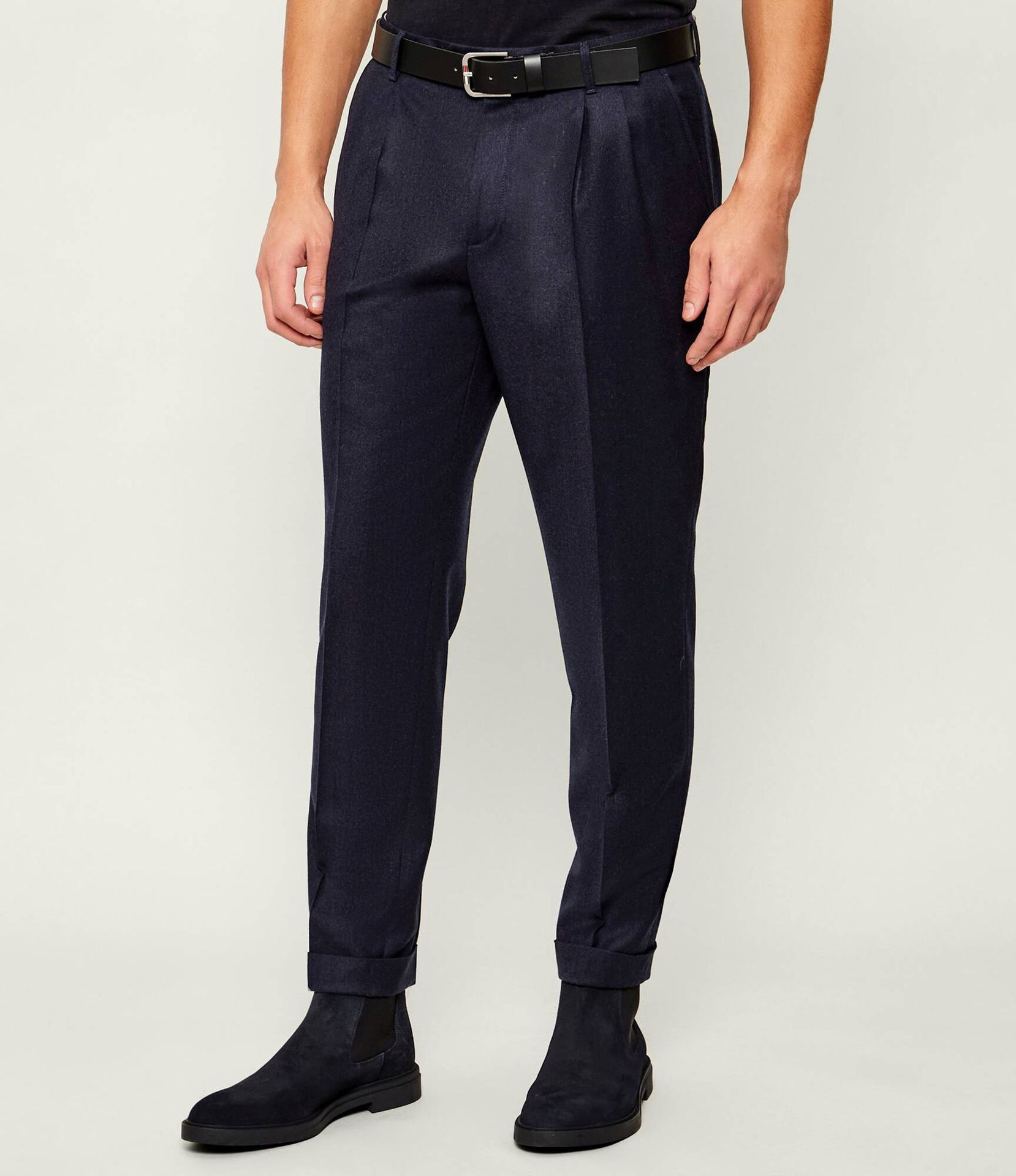 BOSS BLACK Wełniane spodnie C-Perin-DPL-TU-261 Regular Fit