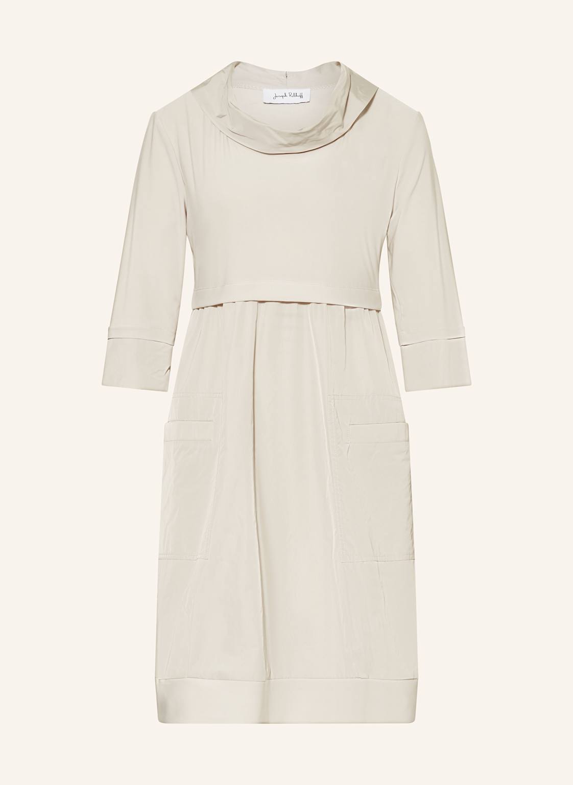 Joseph Ribkoff Sukienka Z Rękawem 3/4 Z Mieszanki Materiałów beige