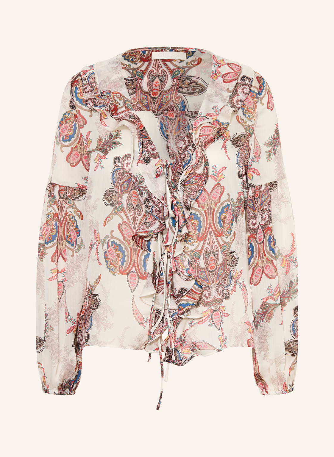 Guess Bluzka Emy Z Falbanami rosa