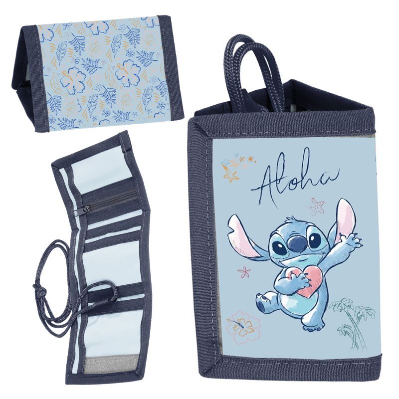 Paso Portfel Dziecięcy Rozkładany Stitch Aloha Niebieski