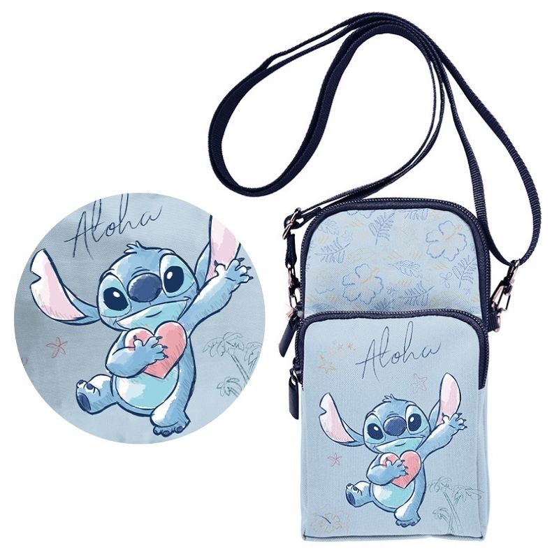 Paso Saszetka Na Telefon Torebka Na Szyję Na Sznurku Podręczna Stitch Aloha Niebieski
