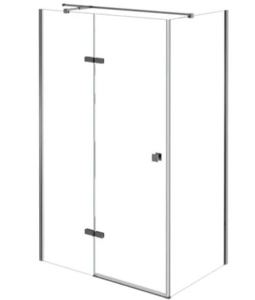 Besco Stal szczotkowana prostokątna kabina prysznicowa 120x80 lewa Pixa PPL128-195GR