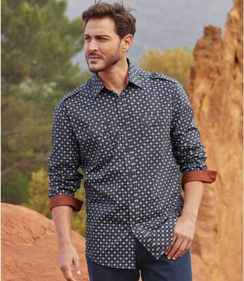 Fantazyjna, popelinowa koszula Mężczyzna Atlas For Men - Kolor : Motywy - Rozmiar : 4XL