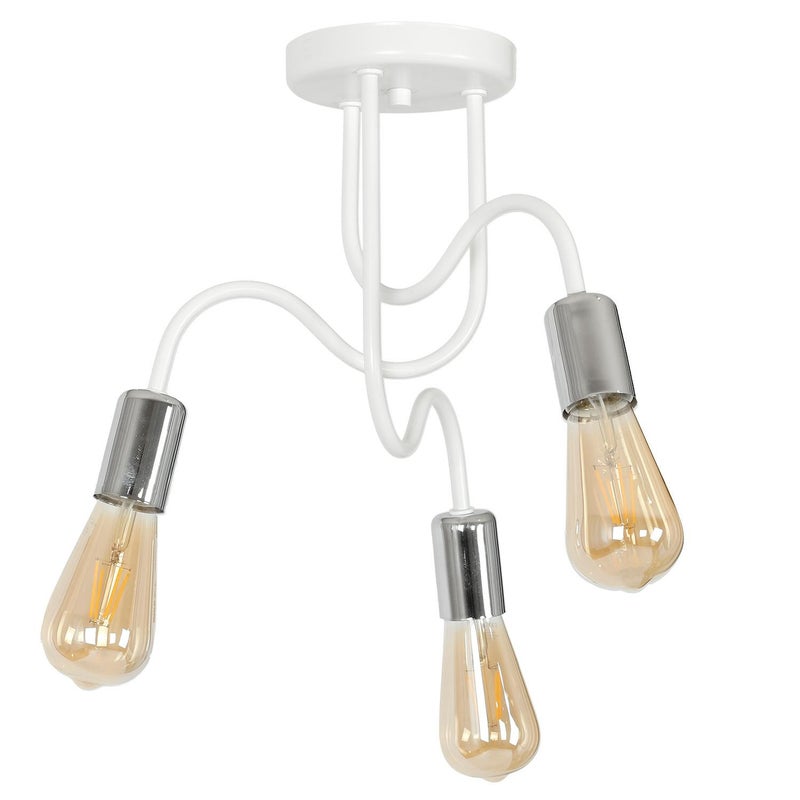 Lampa wisząca Dow biały mat-chromowana 3xE27x15W metal wym:42x46x46cm IP20 Luminex
