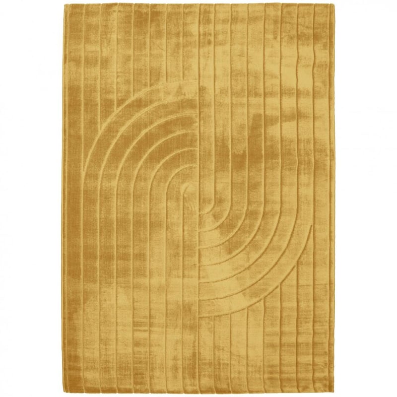 Dywan poliestrowy Zen 247/009 160x230cm średnie runo MA SALGUEIRO gładki musztardowy żółty