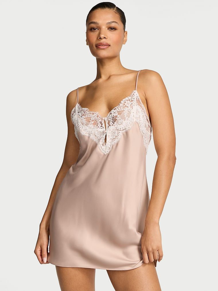 Dream Angels Koszulka nocna satynowa Lace-Trim