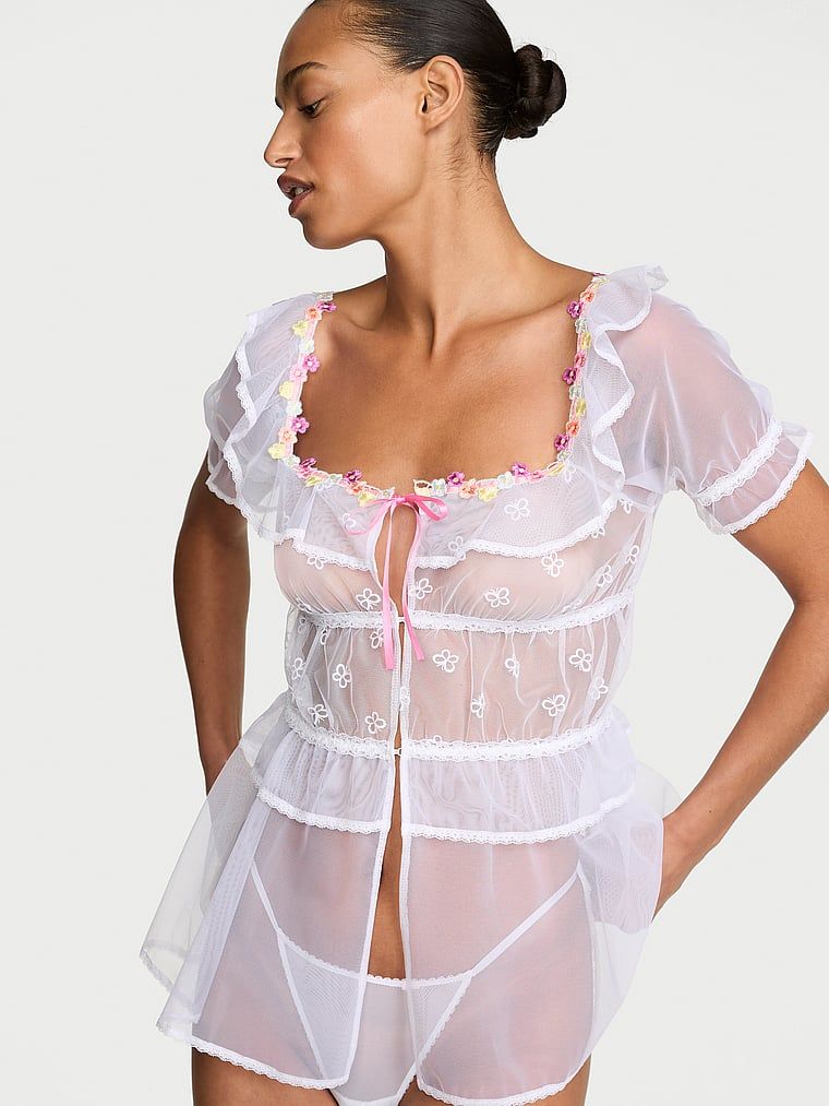 Dream Angels Koszulka prześwitująca i stringi Butterflies Babydoll