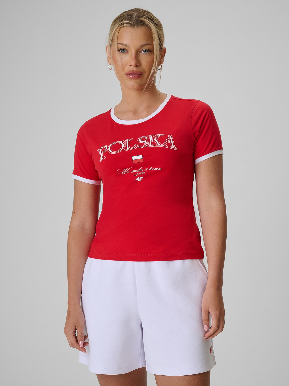 4F Koszulka kibica damska - czerwona XXL