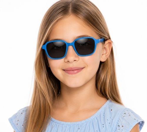 Elastyczne okulary przeciwsłoneczne dla dzieci Sunoptic SK12 niebieskie UV400 kat. 3 8-12 lat
