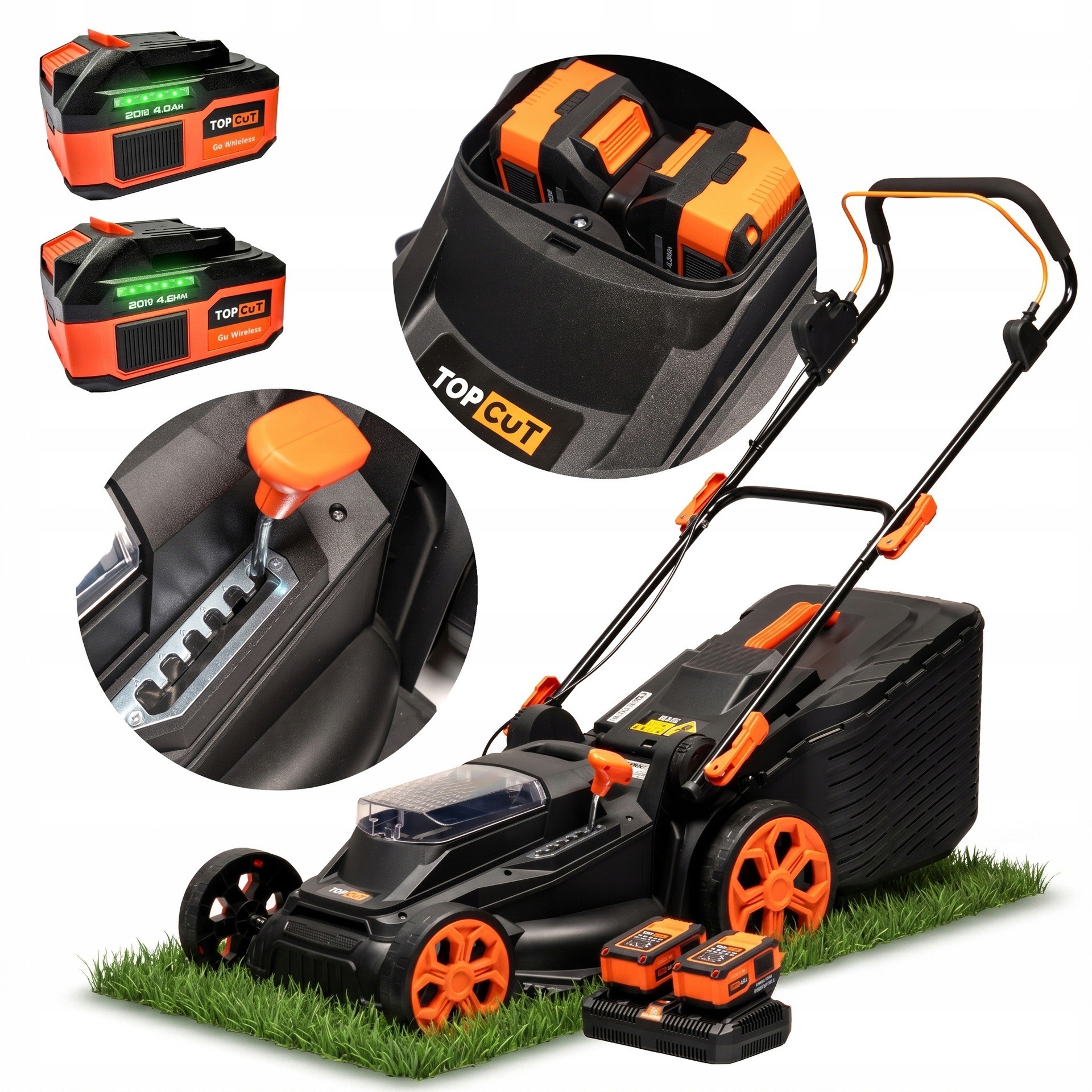 TOP CUT kosiarka elektryczna z silnikiem bezszczotkowym 38 cm TC-LB-38-40V