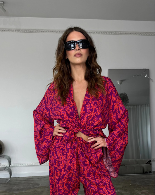 Kimono Pekin confident print