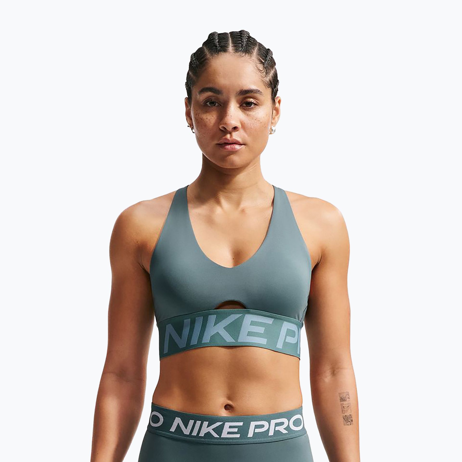 Biustonosz treningowy Nike Pro Sculpt Medium Support mineral slate/denim turquoise/white WYSYŁKA W 24H 30 DNI NA ZWROT