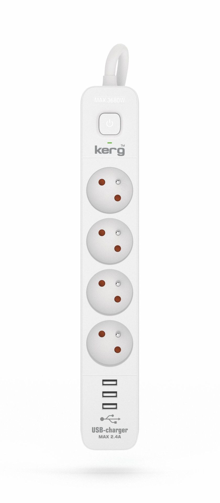 HSK DATA KERG z wyłącznikiem 4 gniazda, 3xUSB, 16A, 1,5m M02413