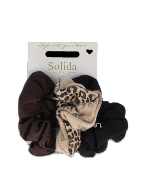 Solida Scrunchie beige, braun, schwarz 7 cm Gumka do włosów 1 szt.