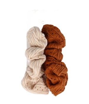 Solida Scrunchie beige, braun 11 cm Gumka do włosów 2 szt.