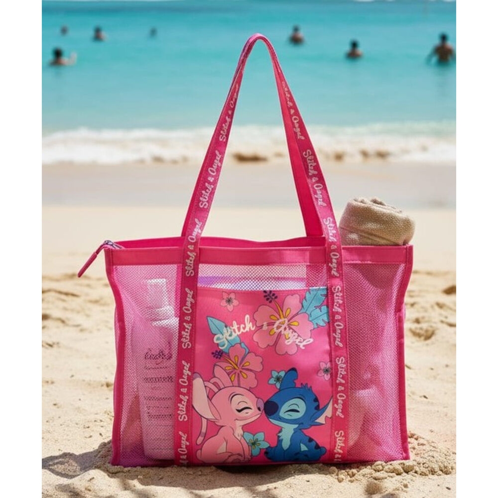 Torba Plażowa Disney Stitch & Angel mesh beach bag