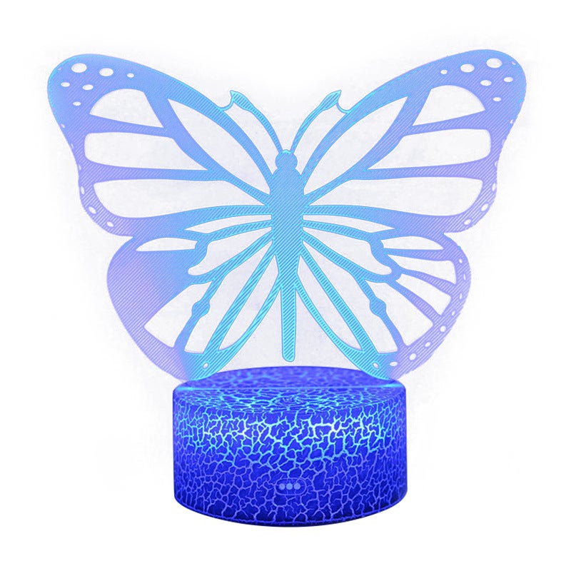 Lampka nocna 3D Butterfly dla dzieci, lampka nocna z pilotem, 7 zmieniających się kolorów, prezent urodzinowy lub świąteczny dla dzieci