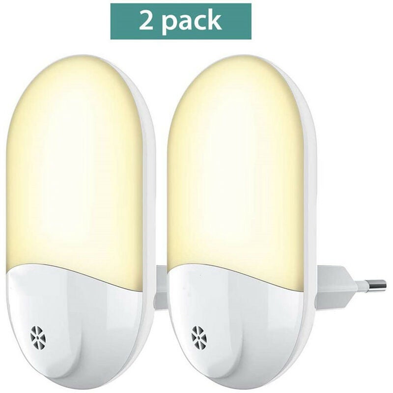 (2 szt.), 58 x 28,5 x 100 mm, dziecięca lampka nocna LED, automatyczna, wielokolorowa, wtykowa, elektryczna lampka nocna