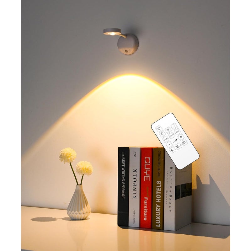 Bezprzewodowa lampa ścienna do obrazów, akumulatorowa, 2200 mAh, z czujnikiem ruchu, pilotem, reflektorkami LED, 3 kolory, regulowana intensywność