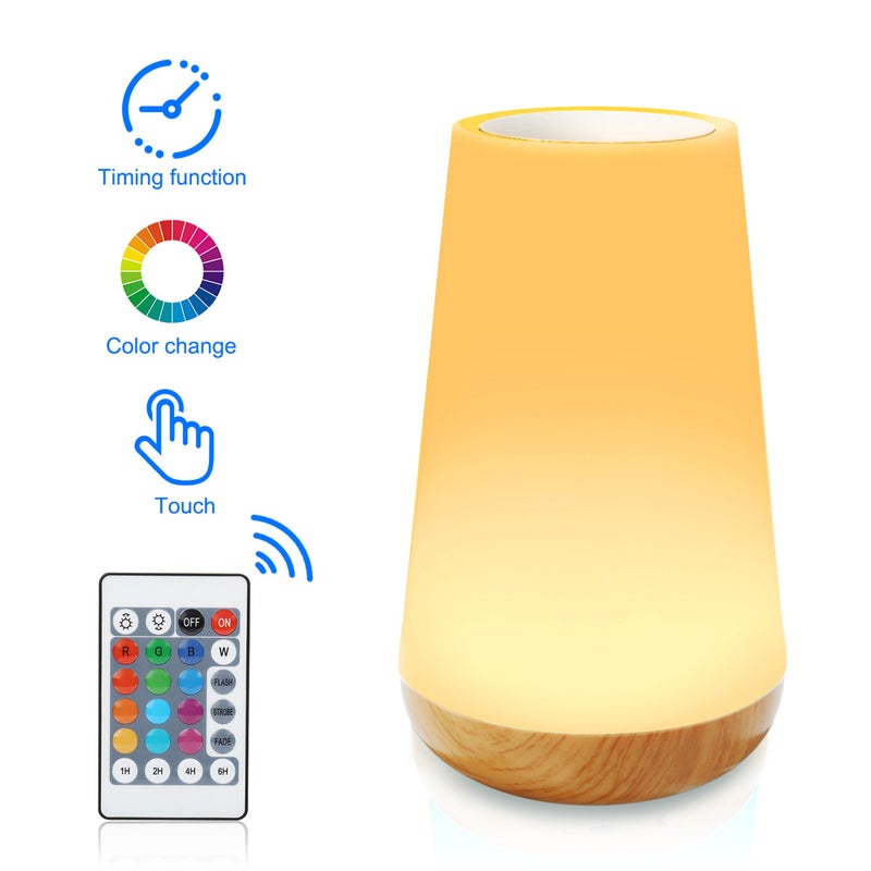 Lampka nocna LED z 13 zmieniającymi się kolorami, dotykowa lampka nocna RGB z pilotem, idealny prezent dla dzieci i dorosłych.