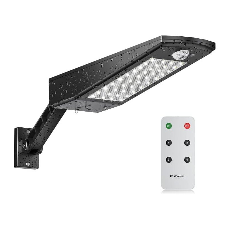 Wodoodporny reflektor solarny IP65 do użytku na zewnątrz z 48 diodami LED, regulowanym uchwytem i pilotem, zewnętrzny solarny reflektor ogrodowy z czu