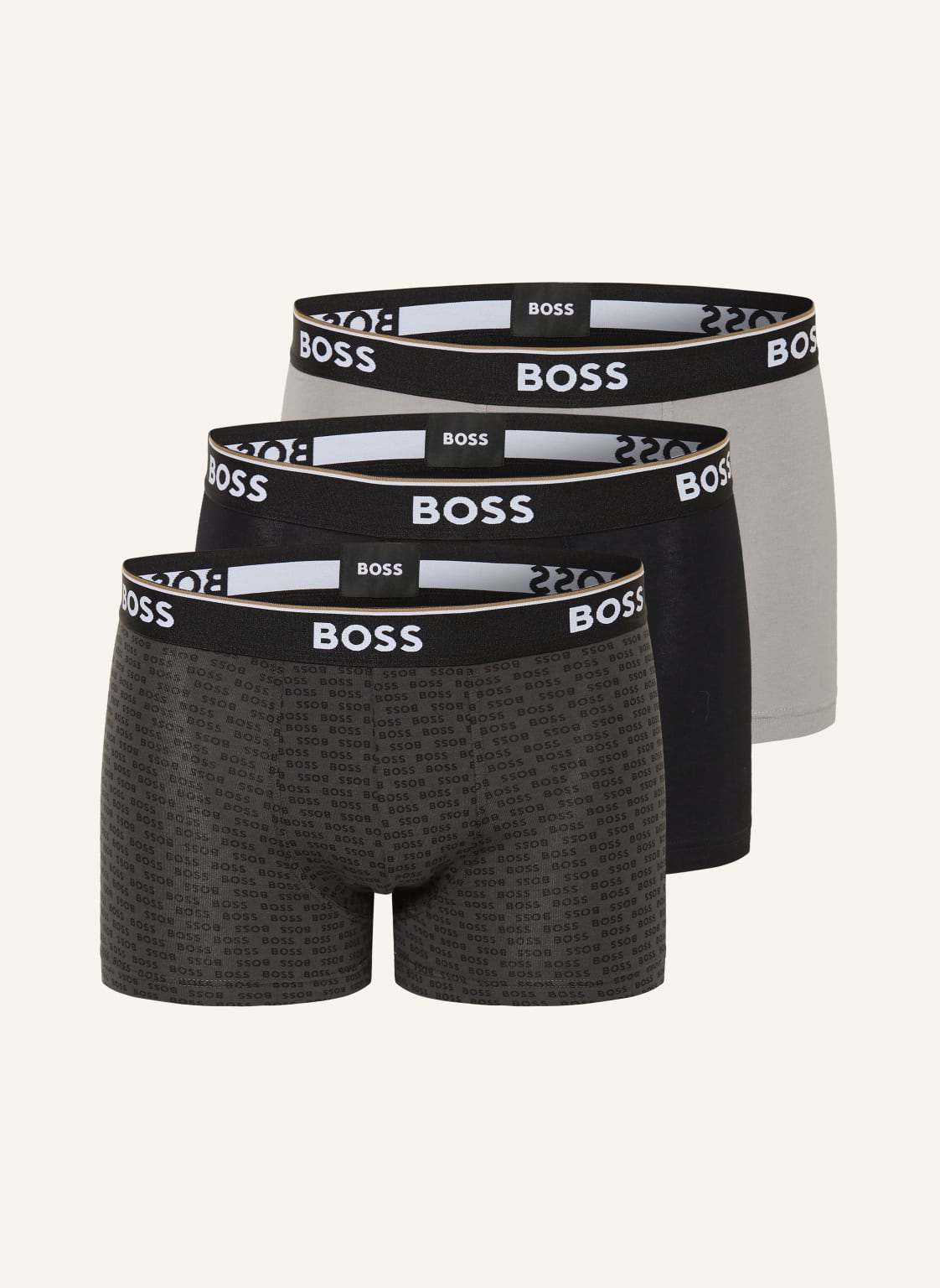 Boss 3-Pak Bokserek Power grau