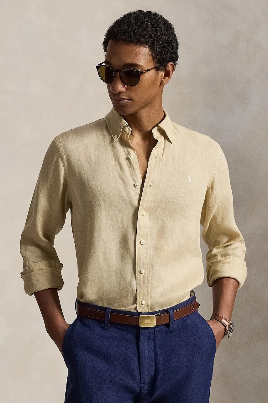 Polo Ralph Lauren Long Sleeve Sport Shirt koszula lniana męska