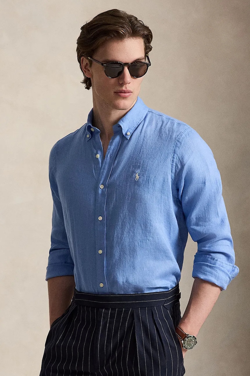 Polo Ralph Lauren Long Sleeve Sport Shirt koszula lniana męska