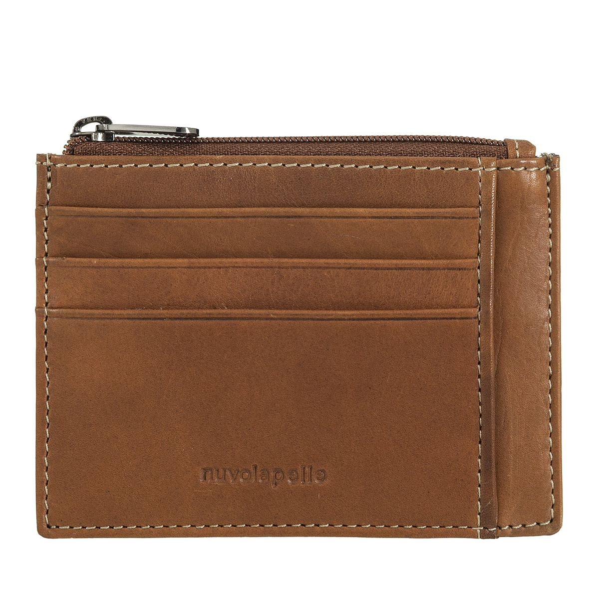Nuvola Pelle Portfel unisex – skóra naturalna, zamek, miejsca na karty