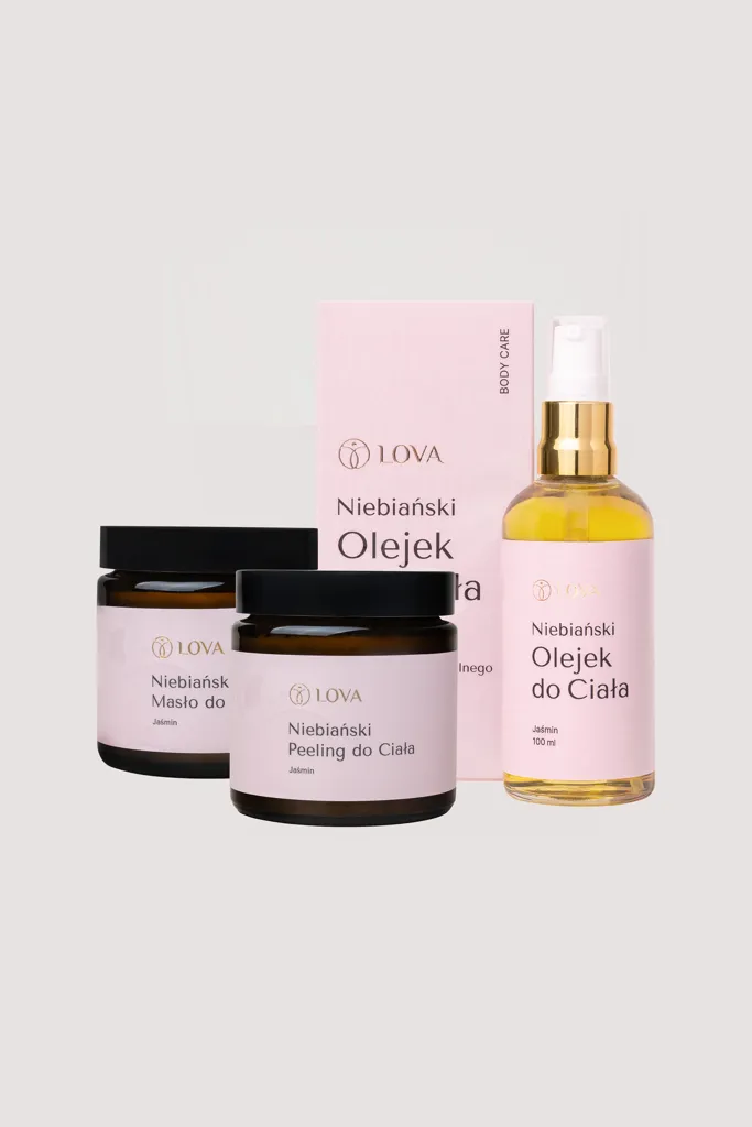 Naturalny Peeling, Olejek oraz Masło do Ciała o zapachu jaśminu.