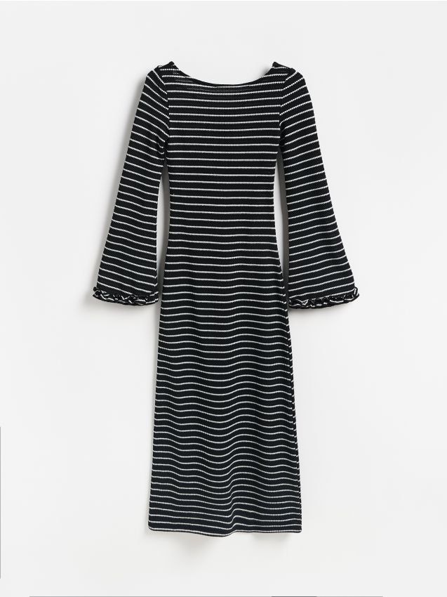 Reserved - Sukienka maxi w paski - czarny