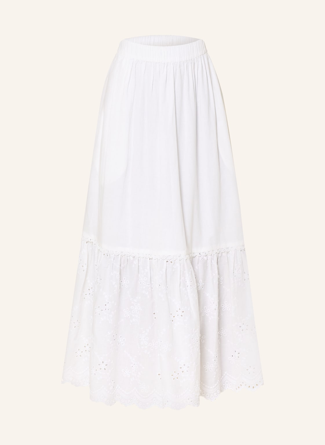 Barbour Spódnica Avebury Z Koronką Z Dziurkami weiss