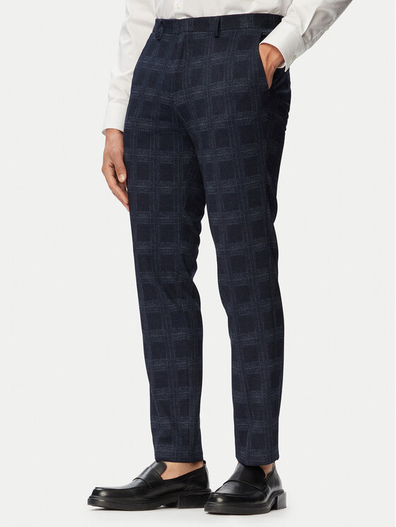 HUGO Chinosy Hesten263X-H 50565367 Granatowy Slim Fit